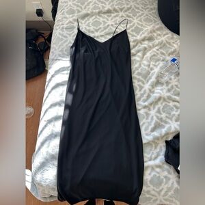 silk like black dress